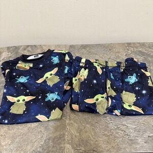 Star Wars Mandalorian Boys Small Cuddl Duds Pajama Set Long Sleeve, Pants EUC